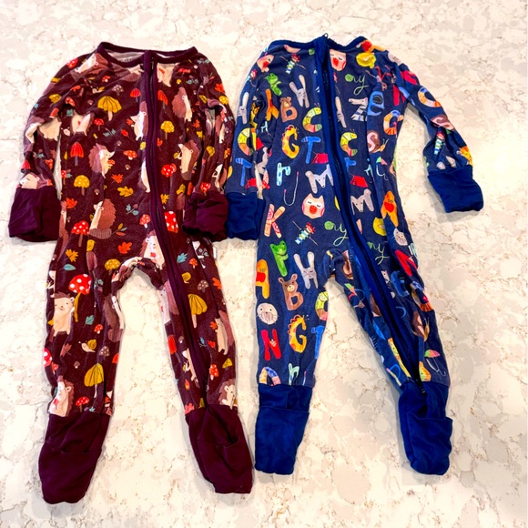 3-6 M, Little Sleepies - pack of 2, Colorful Kids One Piece Pajamas - Picture 1 of 16